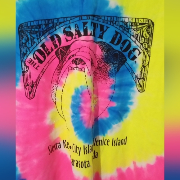 Port and Company Spiral Tie-Dye Long Sleeve Shirt - Neon Yellow, Pink, Blue - Picture 5 of 6